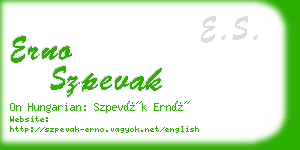 erno szpevak business card